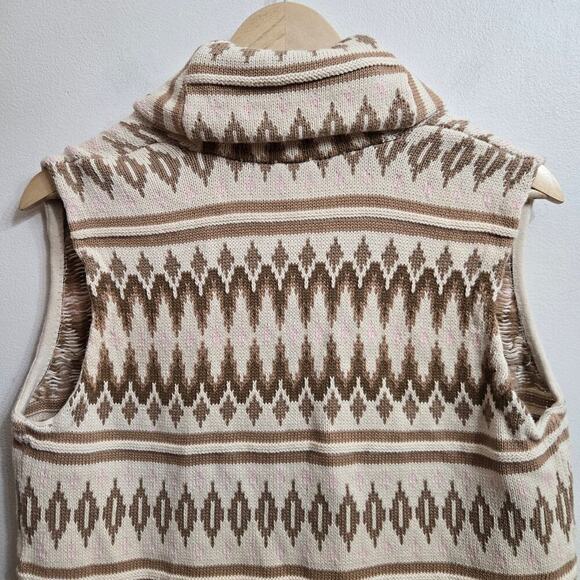 Chaps Womens Southwestern Knit Sweater Vest Size M Western Boho Aztec Fair Isle - Picture 5 of 10